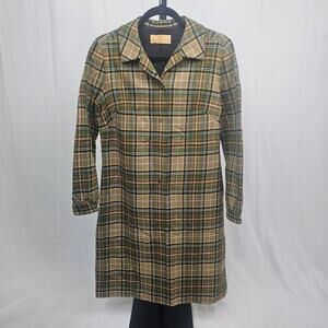 Vintage 1960s Pendleton Wool Plaid Shirt Dress USA Womens 14A